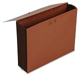 Smead 71186 Extra-Wide 5in Expansion Wallets w/Elastic Cord, Redrope, Letter, Red, Carton of 40