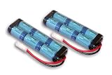 Two Tenergy 7.2V 3800mAh Flat NiMH High Power (38A Drain Rate) Battery Packs for RC Cars and Sumo Robots