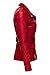 Belted Babydoll Faux Leather Trenchy Coat Jackets,065-Red,Large