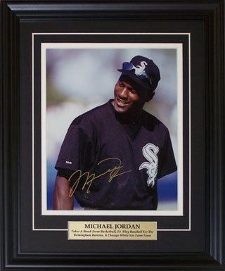 Michael Jordan Autographed/Hand Signed Framed 8x10 White Sox Photo