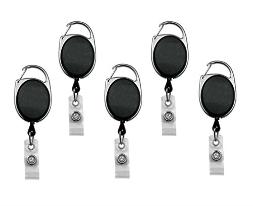 Retractable badge holder carabiner reel clip on id card holders p…