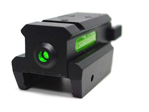  Tactical Pistol Under Rail Flashlight Mount with Green Dot Laser 