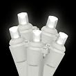 Set of 20 Battery Operated Pure White LED Wide Angle Christmas Lights White Wire