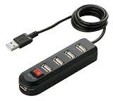 バッファローコクヨサプライ BUFFALO USB2.0Hub セルフ&バスパワー 4+1ポート スイッチ付 ブラック BSH5A02BKの画像