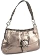 Authentic Coach Soho Metallic Pleated Leather Buckle Flap Bag 17217 Bronze