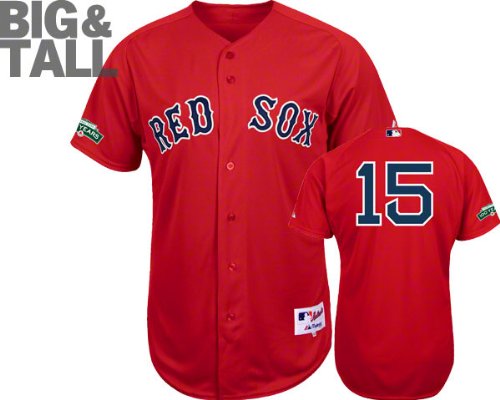 Dustin Pedroia Jersey: Big & Tall Boston Red Sox #15 Alternate Scarlet Authentic Jersey with Fenway Park 100th Year Anniversary Patch
