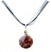 Necklace - N37 - Genuine Semi Precious Gemstone on Five-Strand Organza and Cotton Cord + 2" Extension Chain - Round Shape ~ Imperial Purple Agate