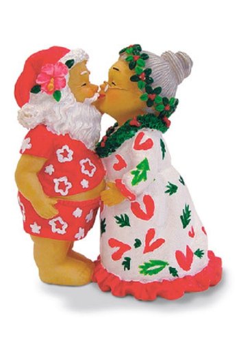 Island Heritage Kissing Santa Ornament