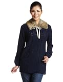 「(アースミュージックアンドエコロジー)earth music&ecology ファーティペット付ケーブルKt/TU_ 10117GE0050 162 Navy F」の画像