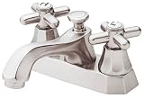 Danze Brandywood Centerset Double Handle Faucet with Cross Handles, Brushed Nickel #D304166BN