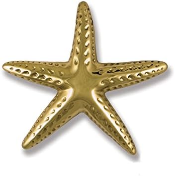 Michael Healy Decorative Hardware. Size: 7" H X 6.5" W X 2" D. Starfish Door Knocker-brass. Hand Crafted. Mounting Hardware Included. Surface Mount.
