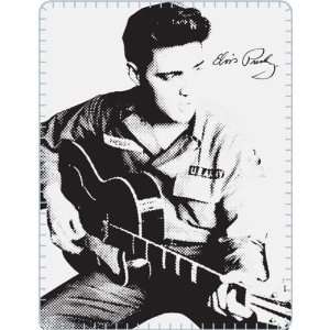 Elvis Army Guitar Fleece Blanket by 