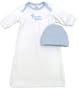 Preemie-Yums Prince Screened Gown and Hat - Blue, Small
