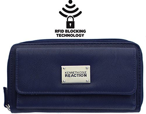 Kenneth Cole Reaction Womens Napa Zip-Around Urban Organizer Wallet with RFID (BUFF MARINA W/ RFID)