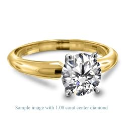 14K Yellow Gold Diamond Solitaire Ring (Color H, Clarity I3) (1/2 cttw ).