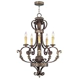 Livex Lighting 8535-64 Seville Chandelier in Palacial Bronze with Gilded Accents