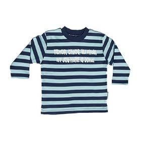 Striped long sleeve tee 6-12 months mint/navy 'Terror,chaos,mayhem my job here is done' top
