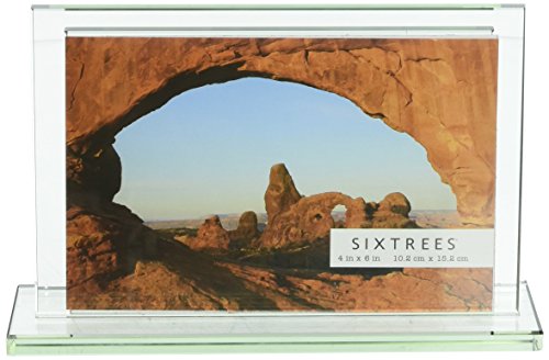 Sixtrees Deco Glass 4-Inch by 6-Inch Horizontal Photo Frame
