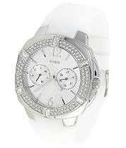 Guess #U10518L1 Women's Crystal Accented Multi Function 3 Dial Watch