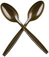 Blue Sky 220 50 Count Extra Heavy Weight Plastic Tea Spoons, Gold