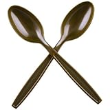 Blue Sky 220 50 Count Extra Heavy Weight Plastic Tea Spoons, Gold