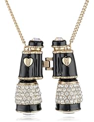 Betsey Johnson "Paris is Always a Good Idea" Binocular Pendant Long Necklace, 31"
