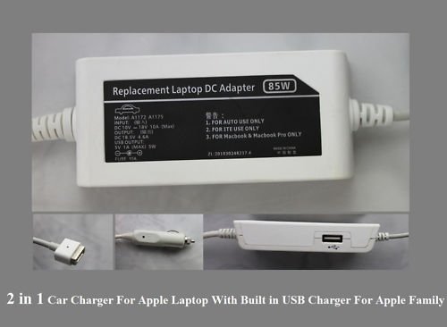 2 in 1 85W DC Power Laptop Adapter Car Charger 