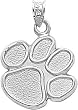 Sterling Silver Clemson University Charm Paw Print
