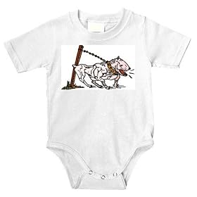 Onesie with guarding, collar, boxer, dog, barking