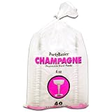 Plastic Party Champagne Glasses - 40 Count