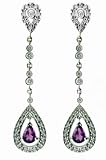 Ladies 0.75ct Diamond Fashion Earrings with 1.17ct Pink Tourmaline Accents