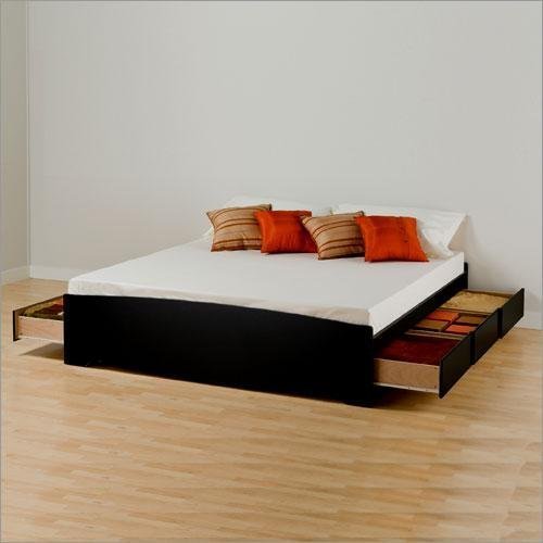 Prepac BBK-8400 Sonoma King Platform 6 Drawer Storage Bed - Black