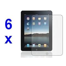6 x New Durable Thin Reusable Screen Protector for Apple Ipad 2 with cleaning cloth
