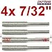 Anytime Tools 7/32" DIAMOND CHAINSAW SHARPENER BURR 1/8" Shank, 4 Pack