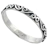 Sterling Silver Polished Band, 1/8" Wide size 6