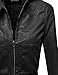 Awesome21 Women's Faux Leather Detachable Hood Biker Bomber Jacket