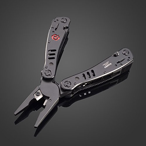 Ganzo 302B Multi Pliers Camping Tools with Locking Function + 12 Pieces Golden Srewdriver Set
