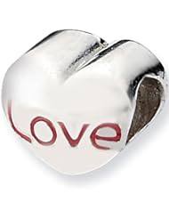 Reflection Beads Silver Enamel Love Heart Love Bead