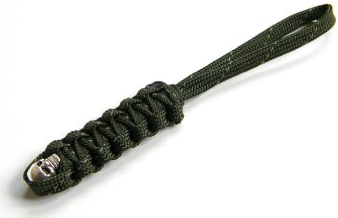 1 Reflective Olive Drab Paracord Mummy Knife Lanyard With Skull Alloy Bead