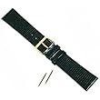 Watch Band Lizard Grain Black Geniune Leather 20mm