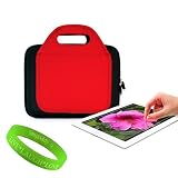VanGoddy Apple iPad Accessories Candy Apple Red NEO Hard Carrying Case w/ Handles for the BRAND NEW The NEW Apple iPad (3rd Generation) + VanGoddy LIVE * LAUGH * LOVE Wristband