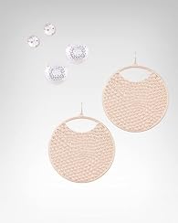 Hammered Hoop & Stud Earring Set
