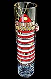 Lively Lighthouses Design - Hand Painted - Bud Vase - 7.5 inches tall