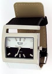 Ladies' White Black Rectangle Steel Case Trendy Design Fashion Girl White Black Leather Band Wrist Watch