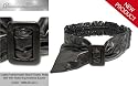 Diamante Ladies Fashionable "Black" Elastic Waist Belt With Matching Material Buckle