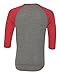 Alternative AA1989 3/4-Sleeve Raglan Henley - Eco Grey/Eco True Roy - S