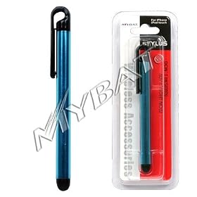 Mybat Stylus Pen for BlackBerry Storm, UTStarcom QuickFire, Motorola ZN4, Apple iPhone 3G, iPhone, iPod Touch, T-Mobile HTC G1, Fuze, Touch Pro, LG Incite, Dare, Samsung Delve, Omnia, Eternity, Instinct - Black / Baby Blue