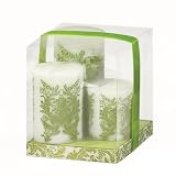 Sam Scented Pillar Candles (set of 3) - Green