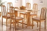Amy Beech Dining Table Set with 6 Dining Chairs - FREE Delivery Service