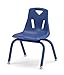 Berries 8122JC1003 Stacking Chair with Powder-Coated Legs, 12" Height, Blue